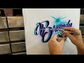 Airbrush name design - cool tracing technique