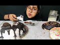 Eating Chocolate Cake, Donuts, pastries | Big Bites | ASMR Eating | Mukbang | Chocolate Party