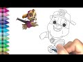 Drawing Rubble Step by Step || Drawing Paw Patrol Movie 🐾