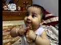 Funny Baby eating chocolate