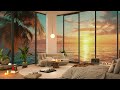Peaceful Sunset by the Seaside in a Luxurious Bedroom - Relaxing Jazz Piano to Soothe Your Soul