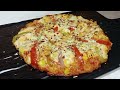 EASY VEGETARIAN PIZZA RECIPE WITHOUT YEAST AND OVEN । #pizzarecipe