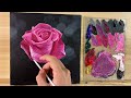Pink Rose / Acrylic Painting / Correa Art