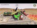 Double Flatbed Trailer Truck vs speed bumps|Busses vs speed bumps|Beamng Drive|579