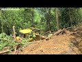 The Largest Caterpillar Bulldozer D6R XL Opening Forest, Dozer Working in Mountain