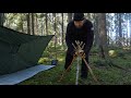 Bushcraft Poncho Tent - 3 Days Solo Overnight - Minimal Gear - Green Wood Cooking