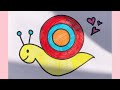 Learn how to draw a snail🐌 step by step | drawing and colouring