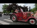 Vintage tractors parading in De Haan, Belgium