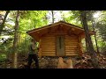 Log Cabin Build in a Rain Storm with My Dog | Off Grid Sauna