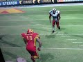 [Backbreaker Highlights] Guy goes flying while trying to tackle the other team