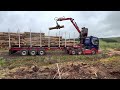 Timber Haulage - Scania V8 R660/Loglift 108s loading 3m spruce in the Scottish Borders