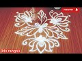 new flower rangoli design with 5-3 dots//daily rangoli..