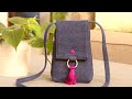 DIY Mini Denim Cell Phone Crossbody Bag with Tassel and 2 Pockets | Old Jeans Idea | Bag Tutorial