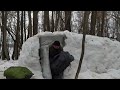 Build a great shelter in the woods, alone overnight, heavy snow l Build Shelter In The Forest