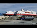 HURTIGRUTEN  POLARYS AND NORD NORGE DOCK IN  TRONDHEIM TODAY.