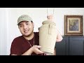 DIY CEMENT DECOR IDEAS (column stand + vintage pottery lamp)