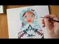 Swatch & Timelapse Painting with Kuretake's Gansai Tambi Art Nouveau Muted Colours Palette