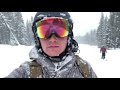 Great powder at Lookout Pass , Skiing from Idaho to Montana