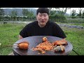 Buldak, Hot chicken flavor ramen stew type & Fried foods - Mukbang eating show