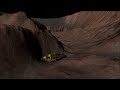 I rolled a DBX down the side of a 33km deep crater and it took 14 min's to hit the bottom and stop!