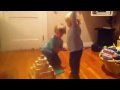 Finn and Jonah build pyramid