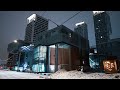 Helsinki night walk in snowfall and sleet, Finland - Slow TV 4K