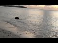 【グアム】ウェスティンリゾートグアム前のビーチから見た夕日　[Guam] Sunset seen from the beach in front of the Westin Resort Guam