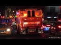 FDNY fire trucks responding compilation - horn, siren and lights