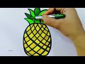 How to draw a Pineapple step by step Pineapple drawing for kids | easy kids drawing