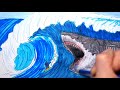 Drawing and Coloring The Megalodon VS Surfer - Giant Shark Color Pages For Children - Draw Monster
