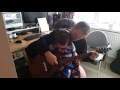 3 year old Eddie getting a guitar lesson from his Daddy.