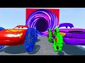 Long Mcqueen vs Big & Small: Long Spiral Mcqueen with Balls vs Train Thomas - BeamNG.Drive