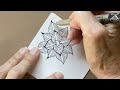 Easy Zentangle Patterns Field of Flowers and Bault from 100 Days of Tangling