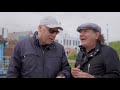 Dire Straits' Mark Knopfler meets AC/DC's Brian Johnson at the Spanish City in Whitley Bay