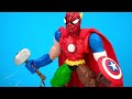 DIY Superhéroe hombre araña mezcló Hulk, Capitán América, Ironman, superhombre con arcilla