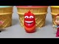 Colors Play Doh Ice Cream Cups Peppa Pig  Masha and the bear larva and Incredible