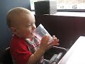 Funny Baby laughs and  Screams into a Plastic Cup!!!