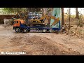 RC Hydraulic Cat 336D Excavator lift the sidewalk road with Bruder MAN TGS Ep1 part 3