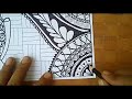 Menggambar Batik Tangle Art Step by Step
