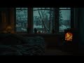 Winter Serenity | Deep Sleep with Blizzard & Crackling Fireplace Sounds