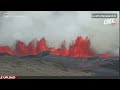 Lava Fountains In Iceland As Volcano Erupts, The Fifth Volcanic Eruption Since December