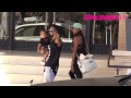 Omarion & Apryl Jones Go Shopping With Their Son Megaa Grandberry At Barney's In Beverly Hills, CA