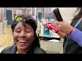 RELAXING AND CUTTING MY HAIR AT THE HAIR SALON | HEALTHY RELAXED HAIR ROUTINE
