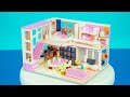 Build Barbie 2 Story Dreamhouse Dollhouse has Two Bedroom, Kitchen follow LEGO | DIY Miniature House
