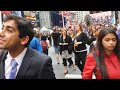 Walking through a very crowded Times Square