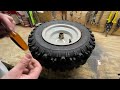 Fixing A Flat With A Ratchet Strap | Snowblower Tubeless Tire Repair