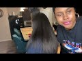 FROM CURLY TO STRAIGHT✨| Straightening Natural Hair Routine NO HEAT DAMAGE