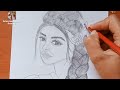 Pencil sketch || how to draw cute girl face step by step || drawing tutorial for beginners #drawing