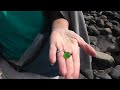 Lin Finds Perfect Green Sea Glass on Beach in Huanchaco