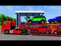 Flatbed Trailer Truck vs Speedbumps Train vs Cars Beamng.Drive GH D1G